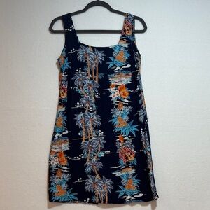 Women’s Small Navy Tropical Print Mini Dress